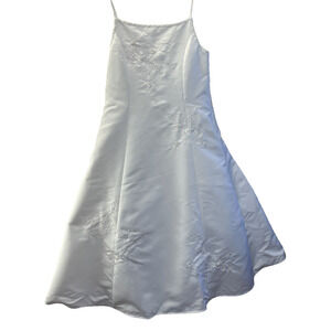 Cinderella Youth Girl's White Party Dress size 12 Sequin Spaghetti Strap Formal
